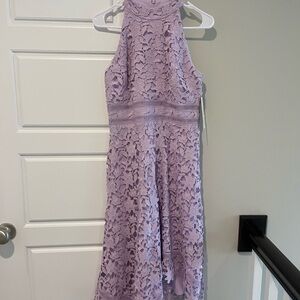 Eliza J Lavender Lace Dress